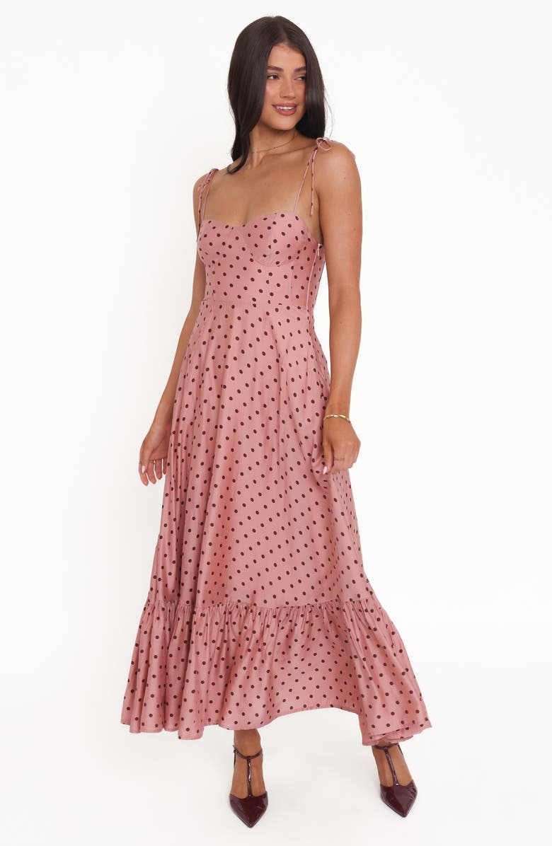 Petal & Pup Ayana Polka Dot Fit & Flare Midi Dress, Alternate, color, Pink Polka Dot