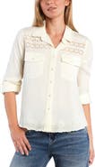 Billy T Eyelet Butterfly Button-Up Shirt