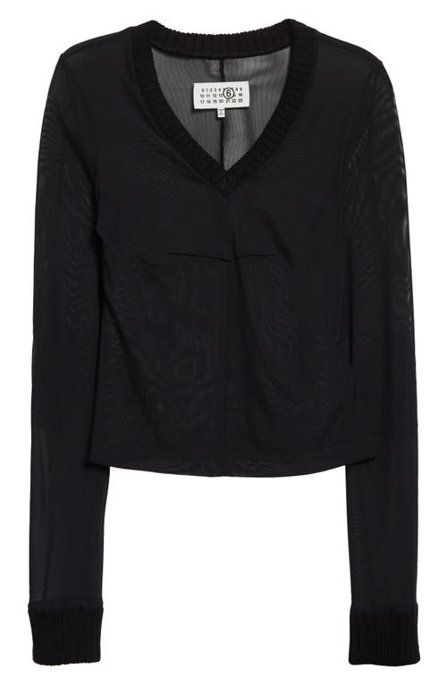 Mm6 Maison Margiela Sheer Mesh Top In Black
