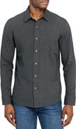 W.R.K Reworked Slim Fit Heathered Charcoal Grey Cotton Button-Up Shirt