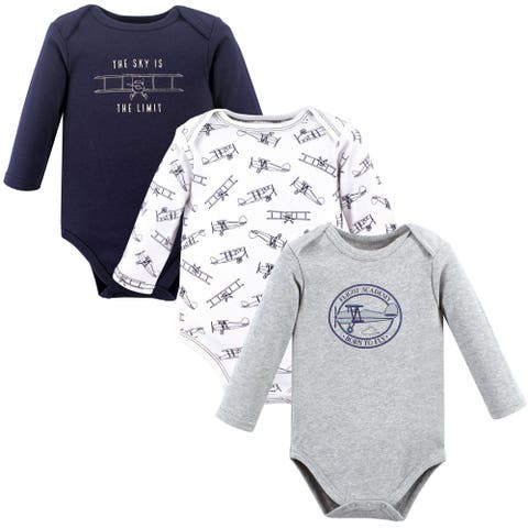 Cotton Long-Sleeve Bodysuits 3-Pack (Baby)