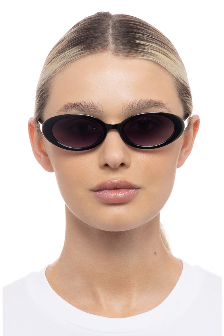 Fornax 53mm Oval Sunglasses, Alternate, color, BLACK