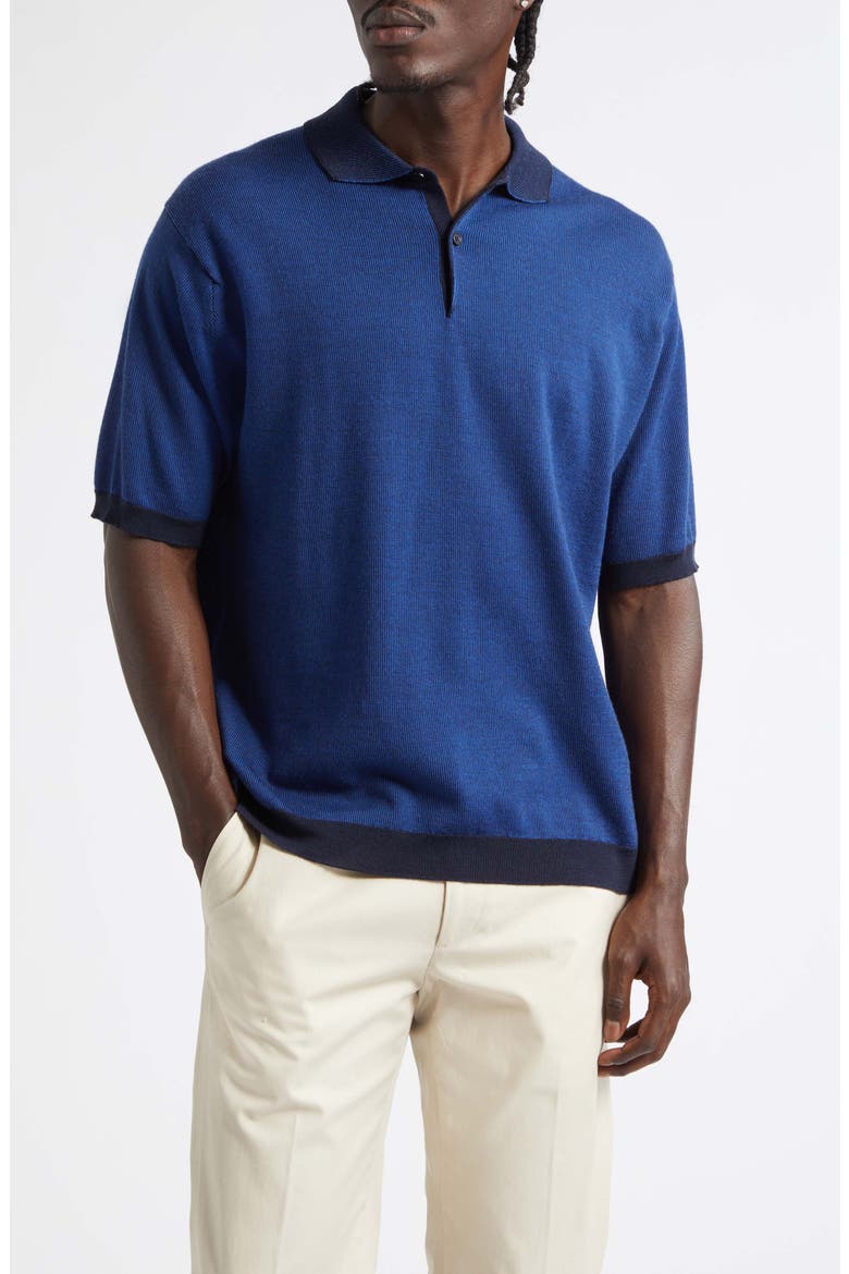 Grenock Merino Wool Polo, Main, color, MIDNIGHT/ MAZ BLU