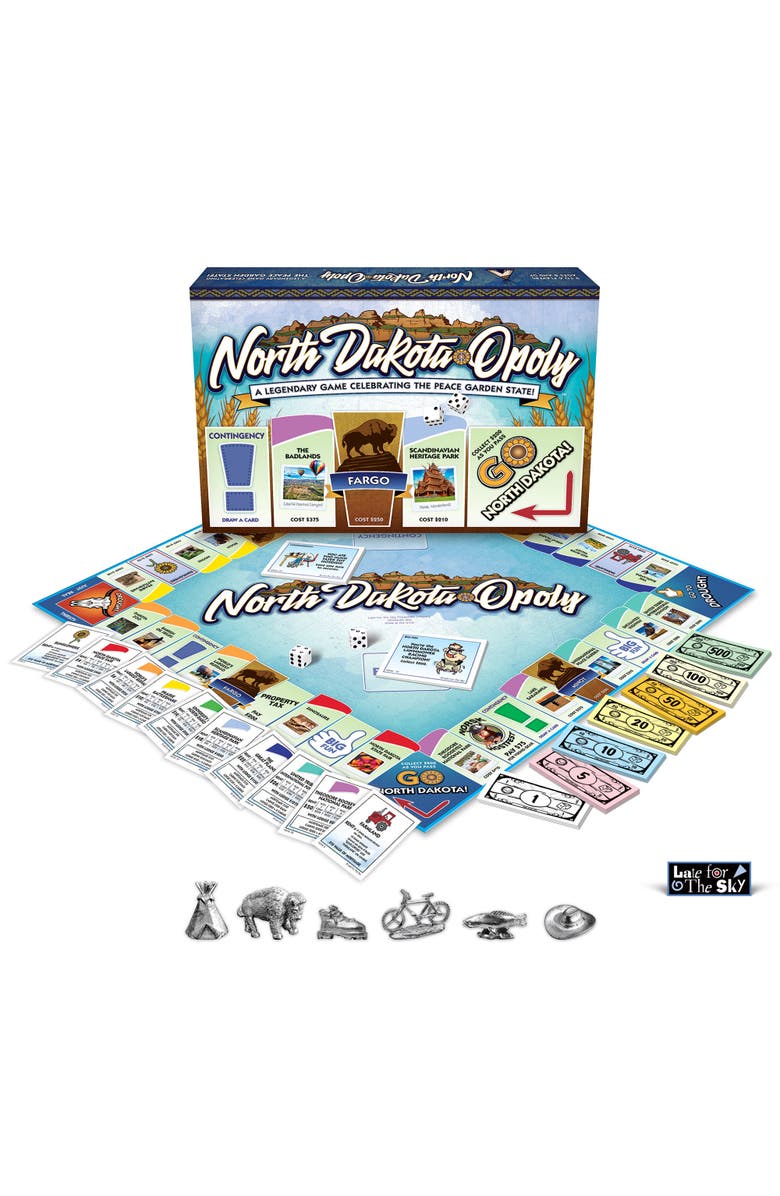 Late for the Sky North Dakotaopoly Monopoly Board Game, Alternate, color, Multicolored