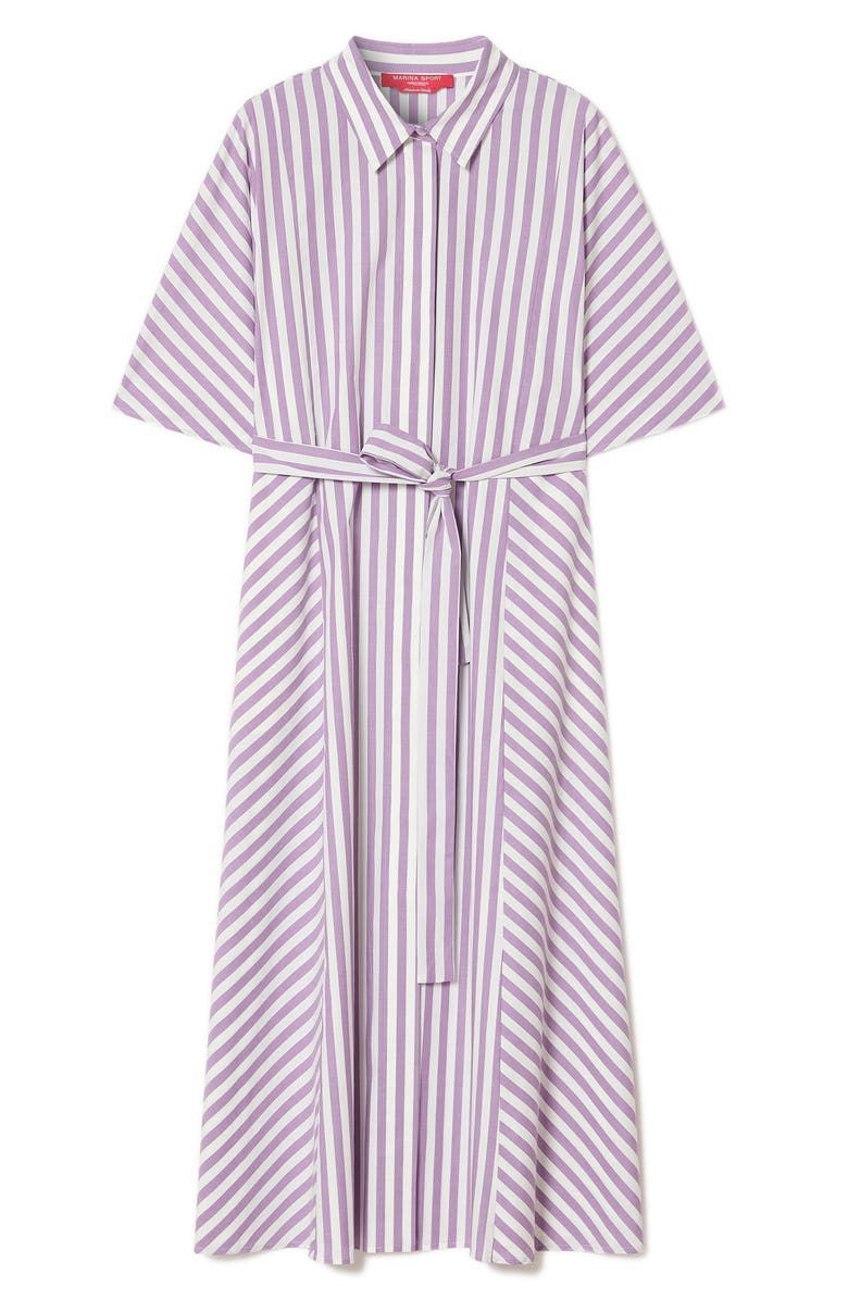Marina Rinaldi Flirt Stripe Shirtdress, Alternate, color, Purple