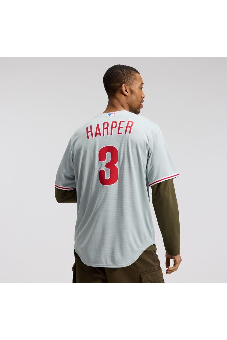 Men's Nike Bryce Harper Gray Philadelphia Phillies Road Replica Jersey, Alternate, color, Gray