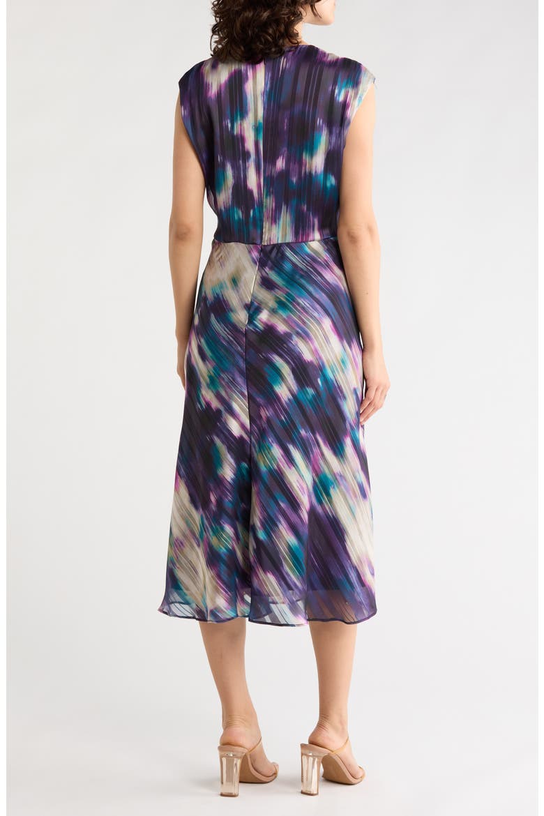 Knot Front Midi Dress, Alternate, color, BLACK/ CYPRS M