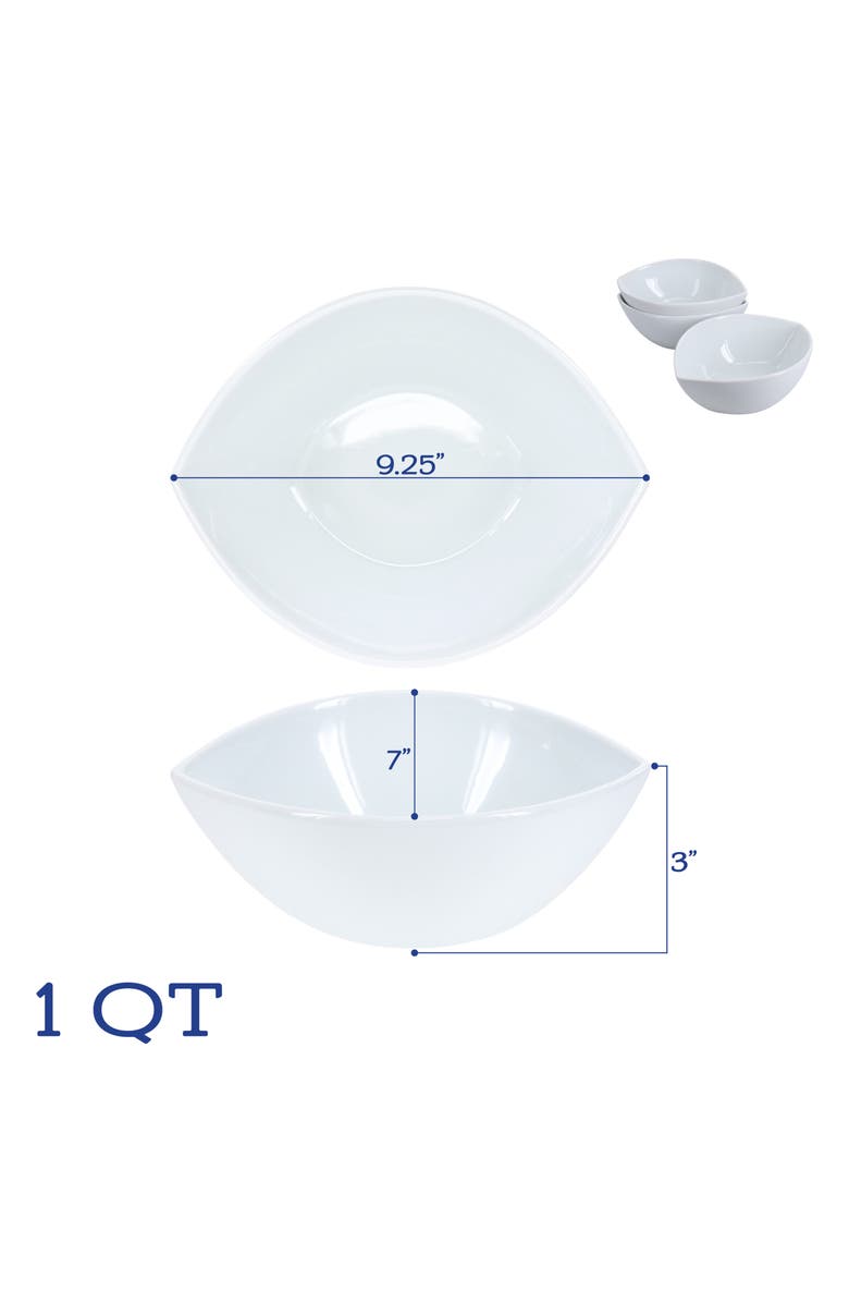 BIA Cordon Bleu Set of 3 Split Oval Bowls, Alternate, color, White