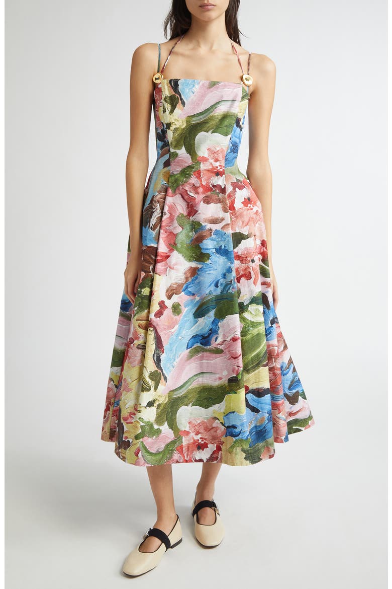 Floral Organic Cotton Dress, Main, color, LOVES ME LOVES ME NOT