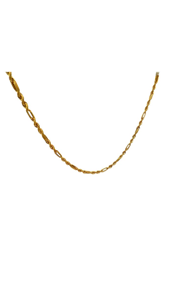 14K Figaro Rope Link 4mm 20in 8g Chain Necklace, Alternate, color, Yellow Gold