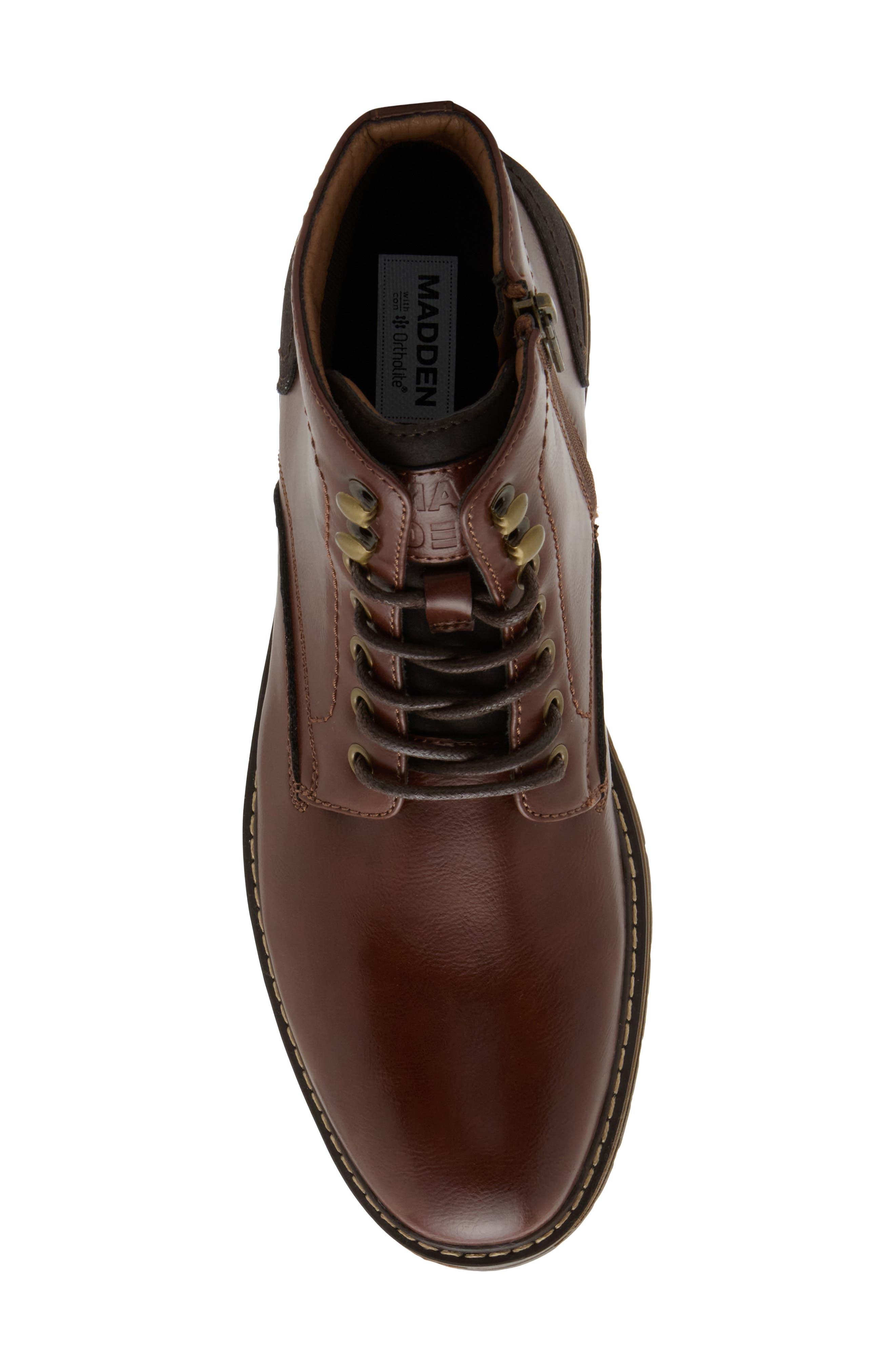 Mtaully Faux Leather Boot, Alternate, color, COGNAC LEATHER PU