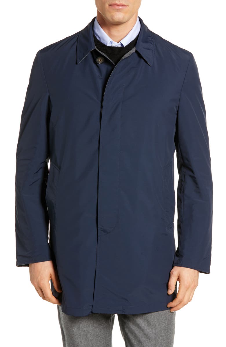 Hickey Freeman Classic Fit Reversible Wool & Silk Overcoat, Alternate, color, 