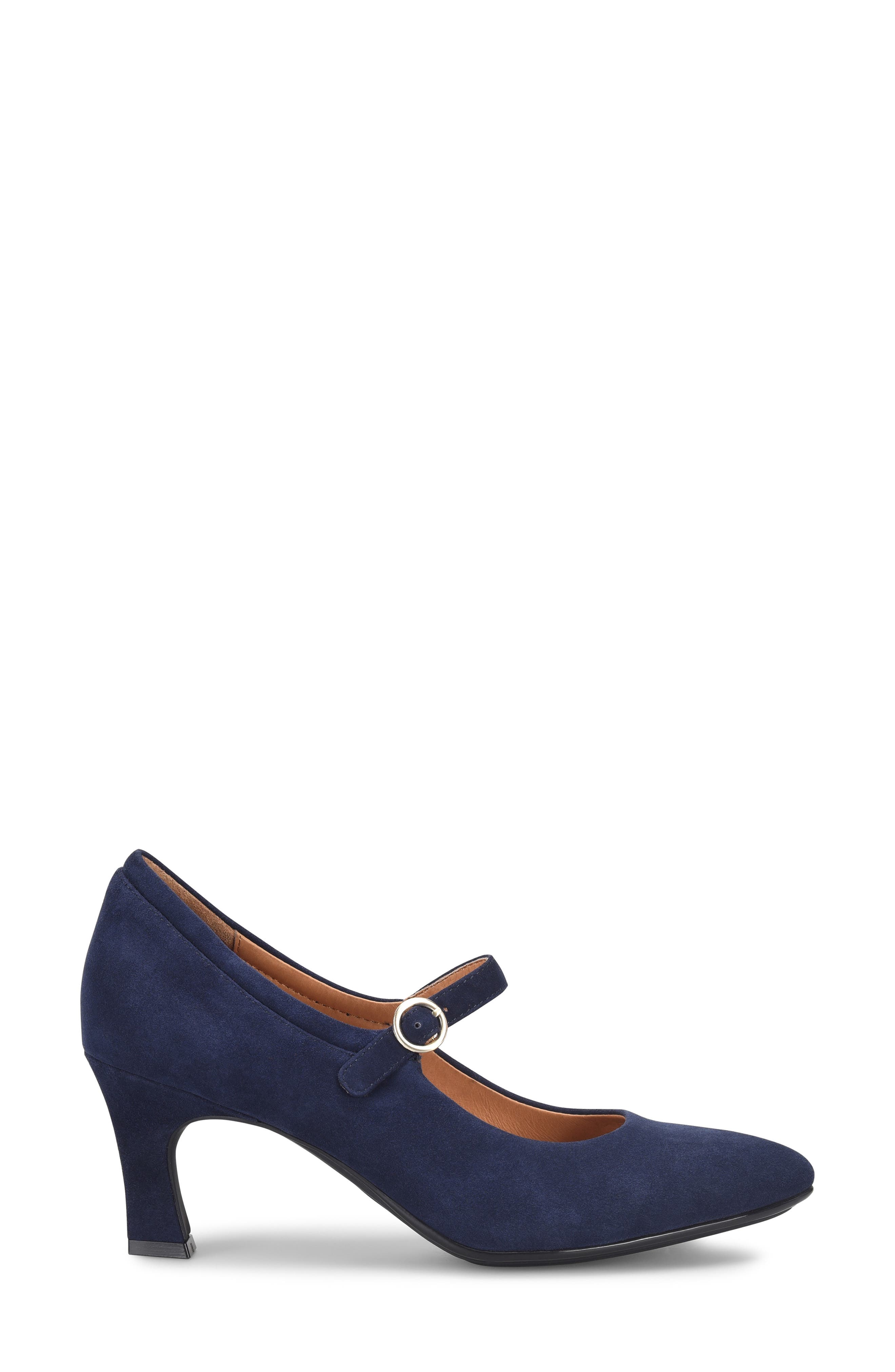 Söfft Sienna Pointed Toe Mary Jane Pump, Alternate, color, Sky Navy