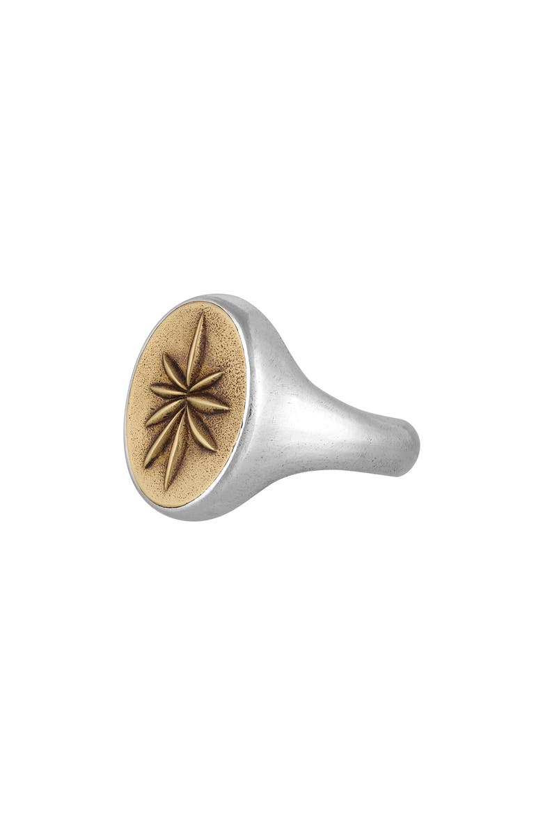 Men's Artisan Sterling Silver & Brass Signet Ring, Alternate, color, MIX