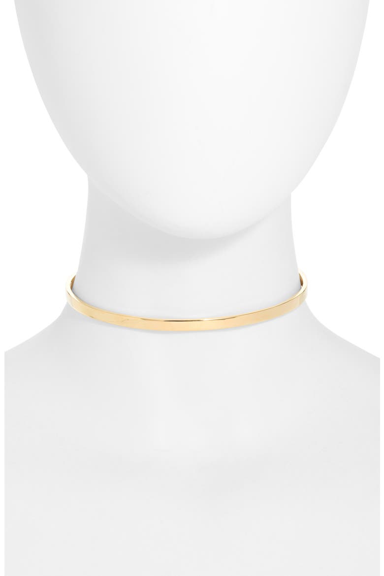 Thin 12k Gold Plated Choker Necklace, Main, color, GOLD