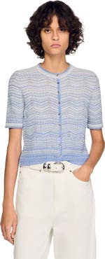 SANDRO Fancy knit cardigan