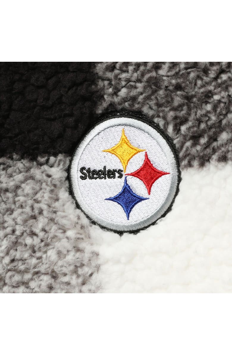 G-III 4HER BY CARL BANKS Women's G-III 4Her by Carl Banks Black Pittsburgh Steelers Sherpa Plaid Quarter-Zip Jacket, Alternate, color, Black