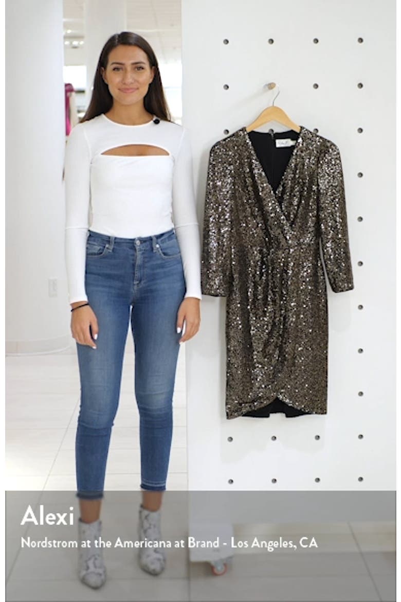Faux Wrap Sequin Cocktail Dress video
