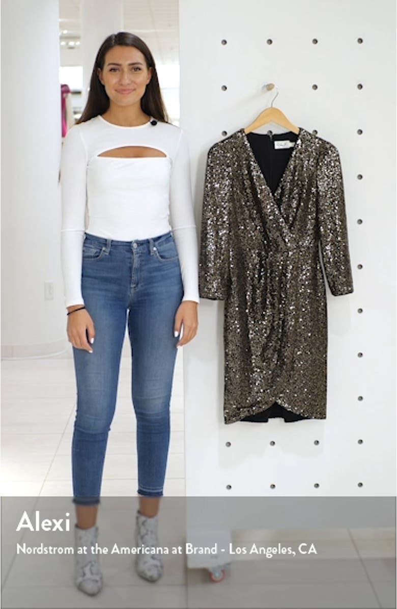 Faux Wrap Sequin Cocktail Dress, sales video thumbnail