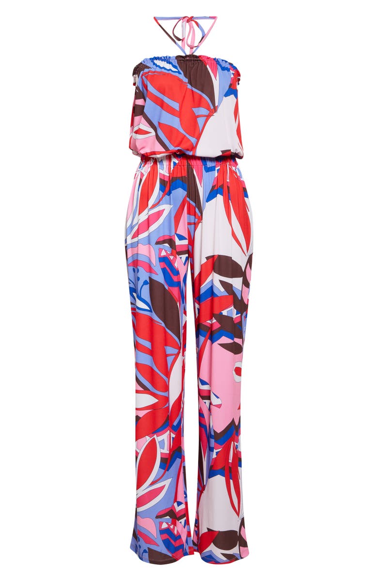 Ramy Brook Paradiso Iva Abstract Print Halter Strap Jumpsuit, Alternate, color, 