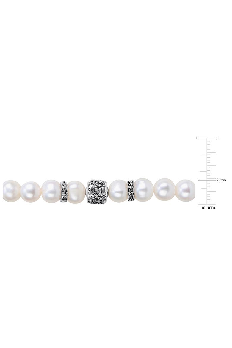 Men's Sterling Silver Cultured Pearl Bracelet, Alternate, color, WHITE