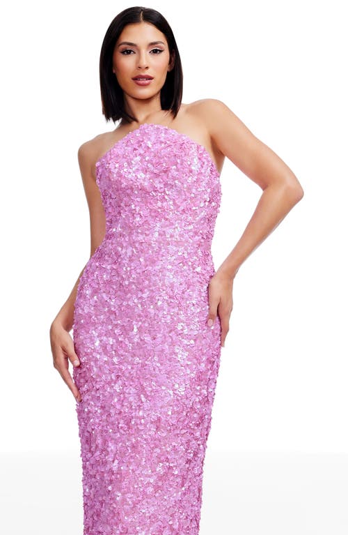 DRESS THE POPULATION DRESS THE POPULATION ETTA SEQUIN STRAPLESS COCKTAIL SHEATH DRESS 