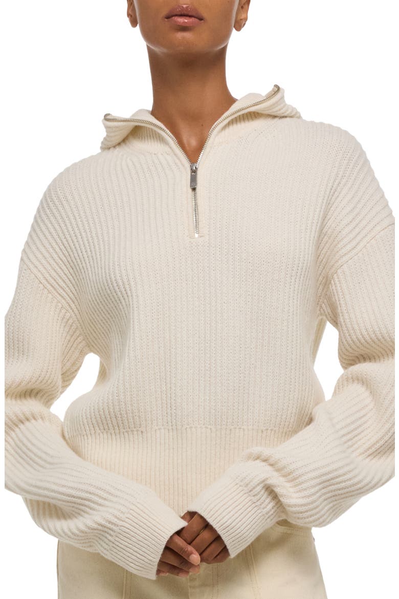 Balaclava Quarter Zip Hoodie, Alternate, color, IVORY