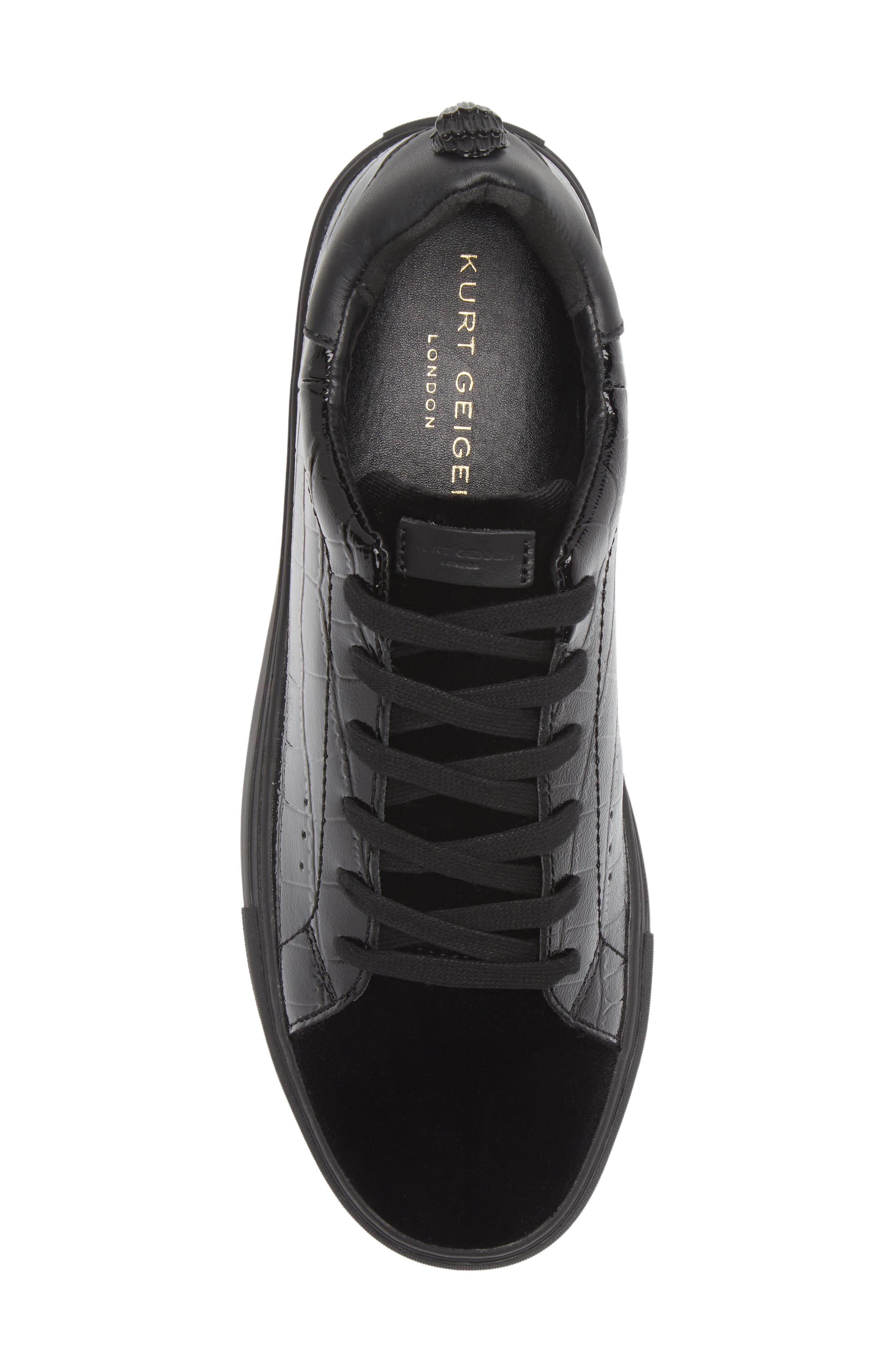Kurt Geiger London Laney Croc Embossed Sneaker, Alternate, color, Black