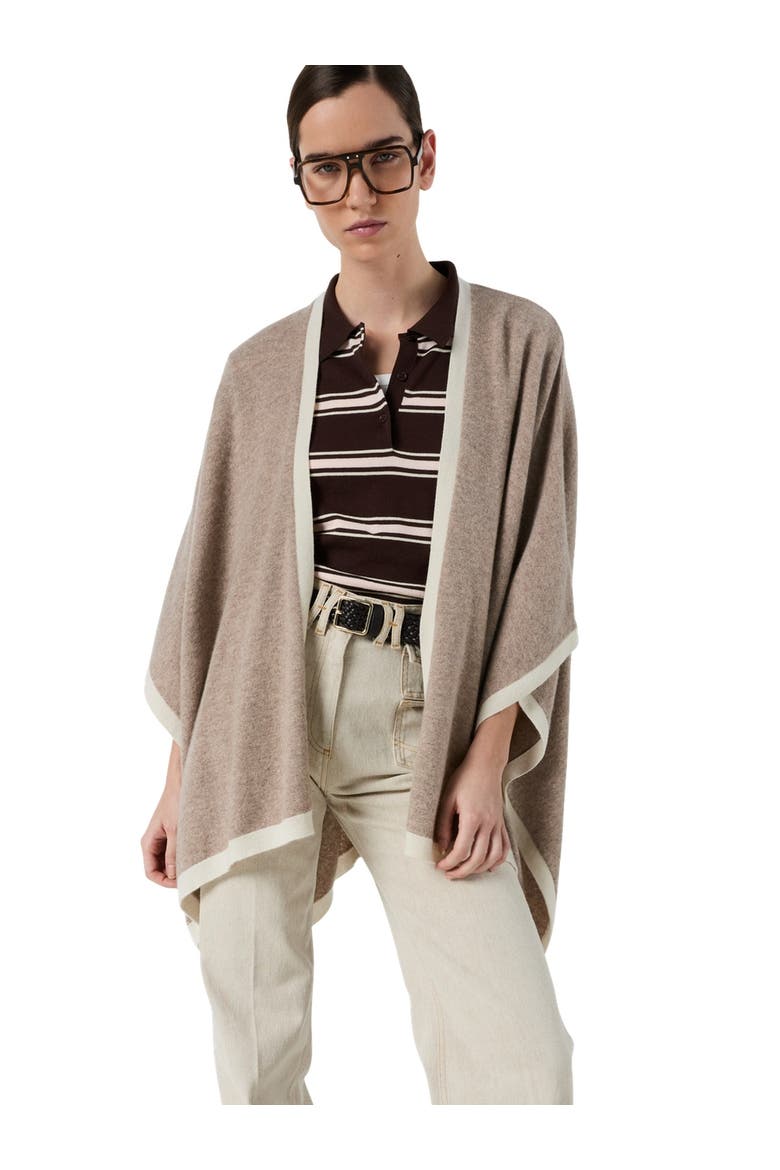 Lili Cashmere Draped Poncho, Main, color, Beige