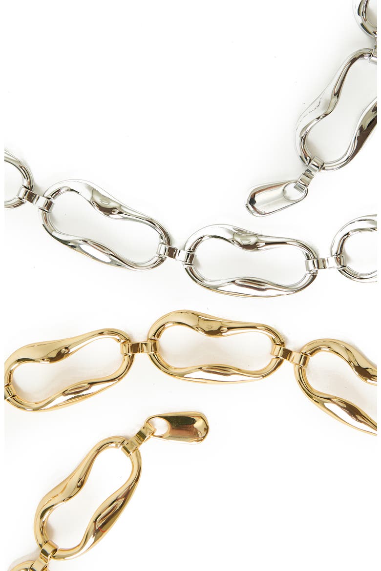 Alessa Sculpted Chain Belt, Alternate, color, SILVER