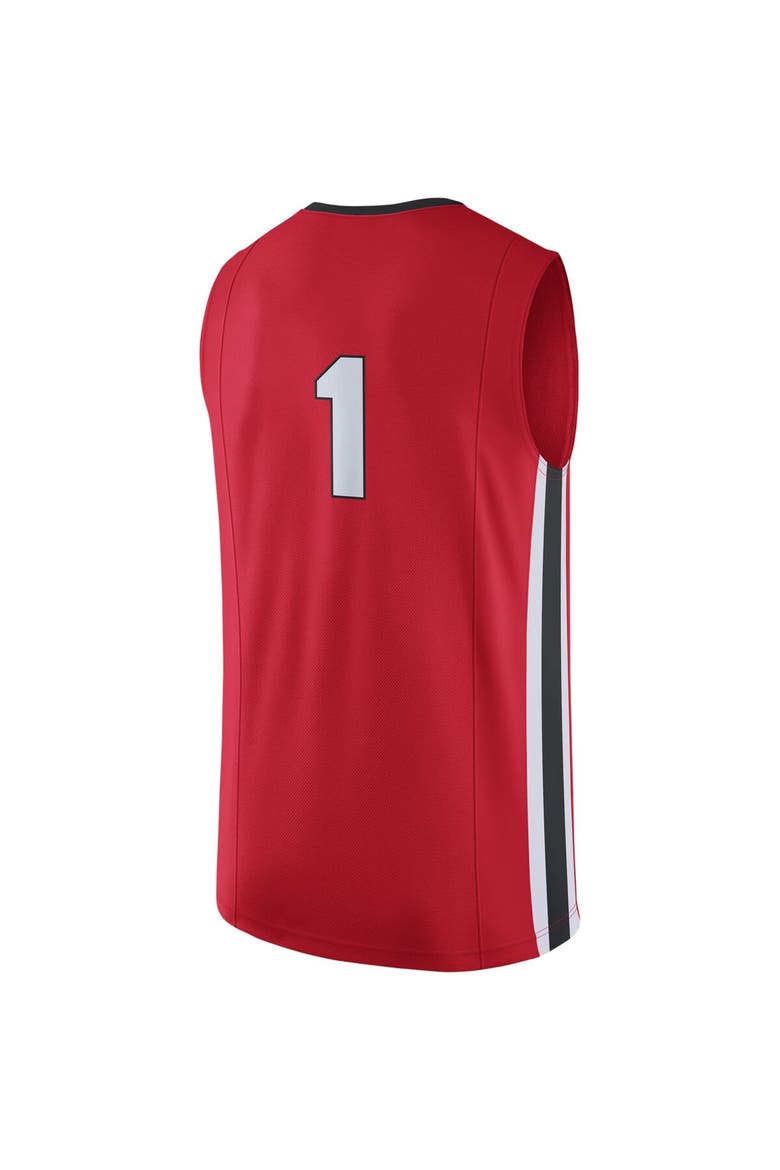 Men's Nike #1 Red Georgia Bulldogs Replica Jersey, Alternate, color, Red