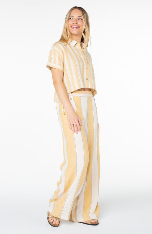Roxy Kula Linen Blend Crop Button-up Shirt