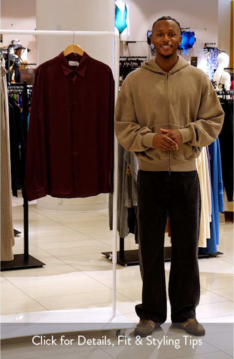 Oversize Sateen Button-Up Shirt, sales video thumbnail