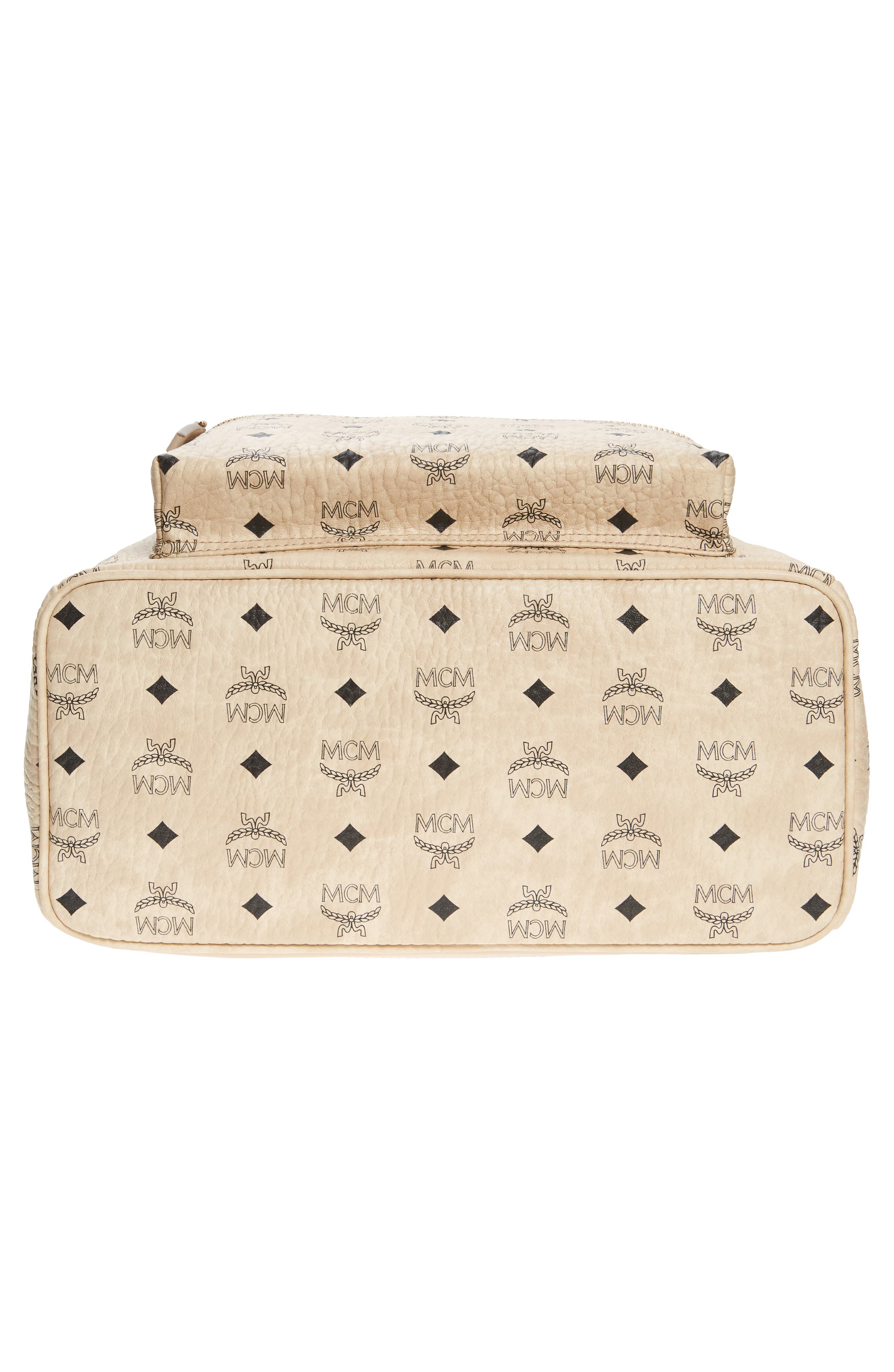 MCM Medium Stark Visetos Studded Backpack, Alternate, color, 