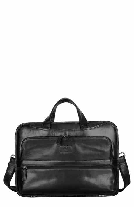 Leather Triple Compartment Briefcase