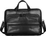 Mancini Leather Triple Compartment Briefcase