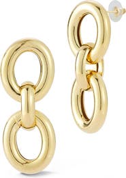 GLAZE JEWELRY 18K Yellow Gold Plated Sterling Silver Link Drop Earrings