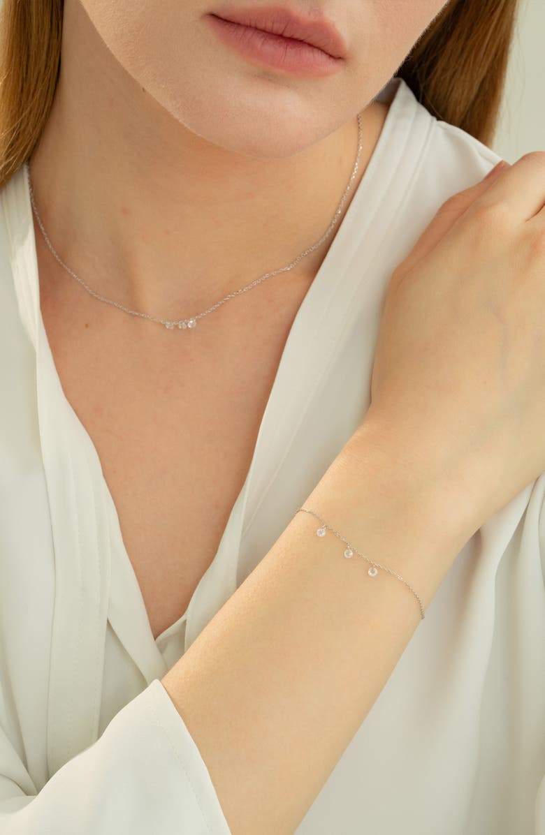 Bearfruit Jewelry Sterling Silver 18k Gold Plated Emmeline Three Charms Necklace & Bracelet Set, Alternate, color, Gold