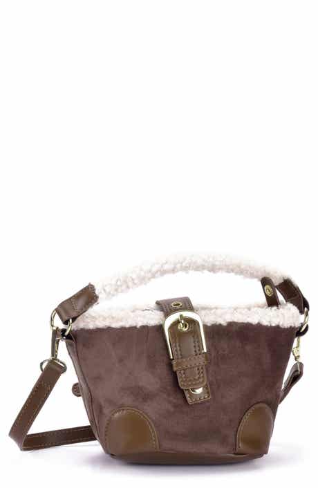 Adornia Faux Shearling Trim Crossbody Bag