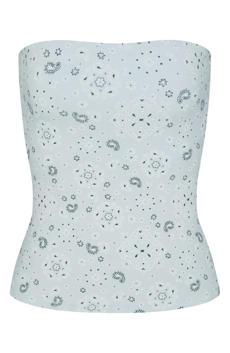 SKIMS Stretch Cotton Jersey Tube Top, Alternate, color, Powder Blue Bandana