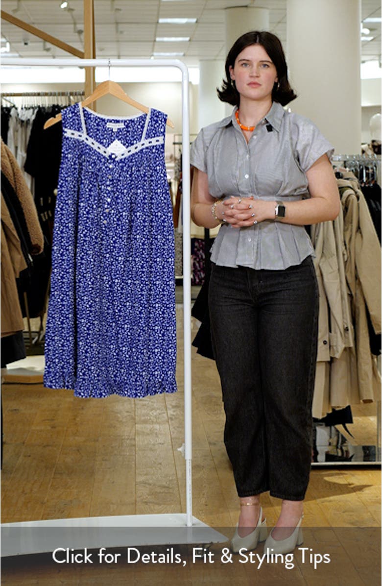 Sleeveless Cotton Jersey Short Nightgown, sales video thumbnail