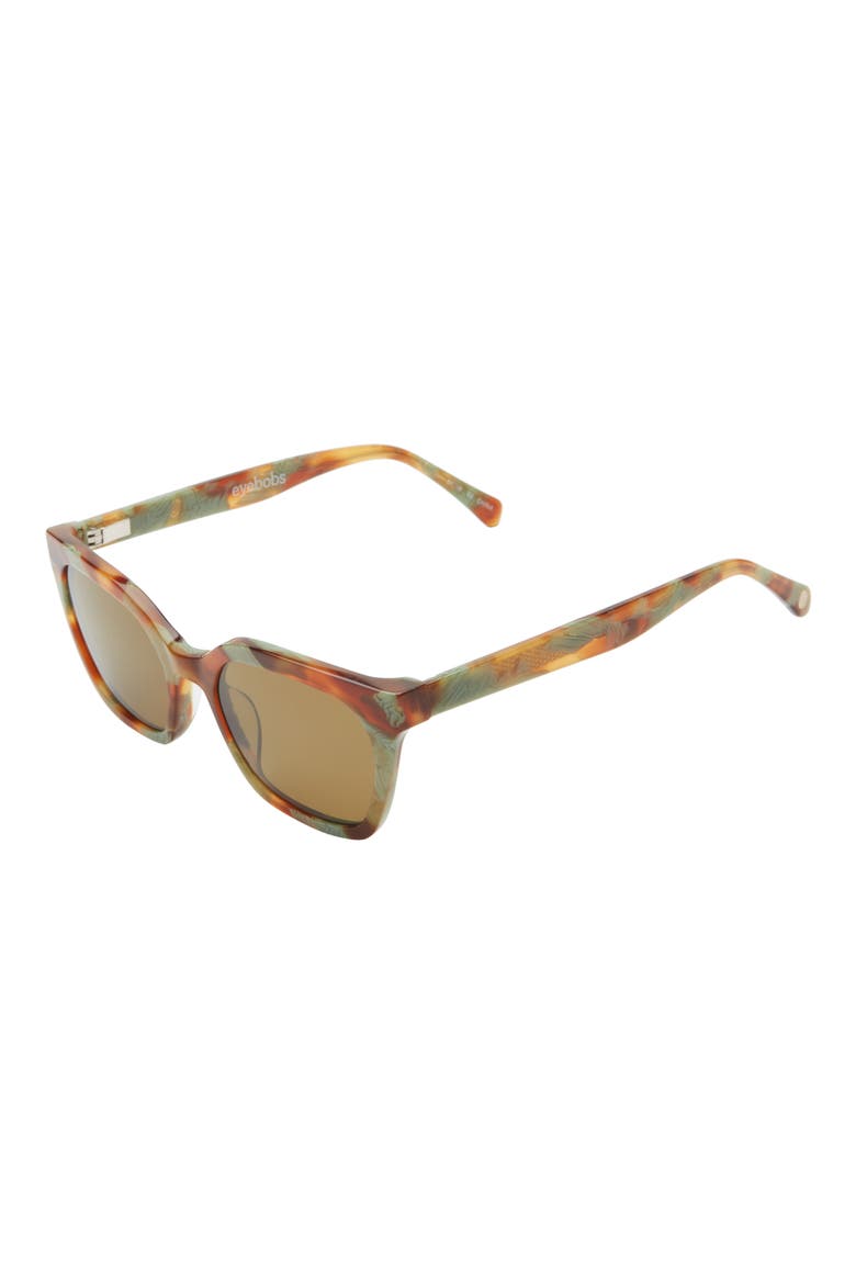 Overlook 50mm Polarized Cat Eye Sunglasses, Alternate, color, BROWN AND GREEN PATTERN