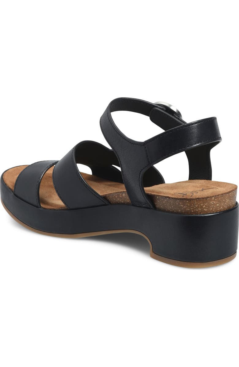 Söfft Capri Ankle Strap Platform Sandal, Alternate, color, Black/ Black Leather