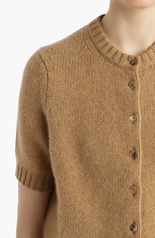 Khaite The Nora Short Sleeve Cashmere Cardigan In Brown