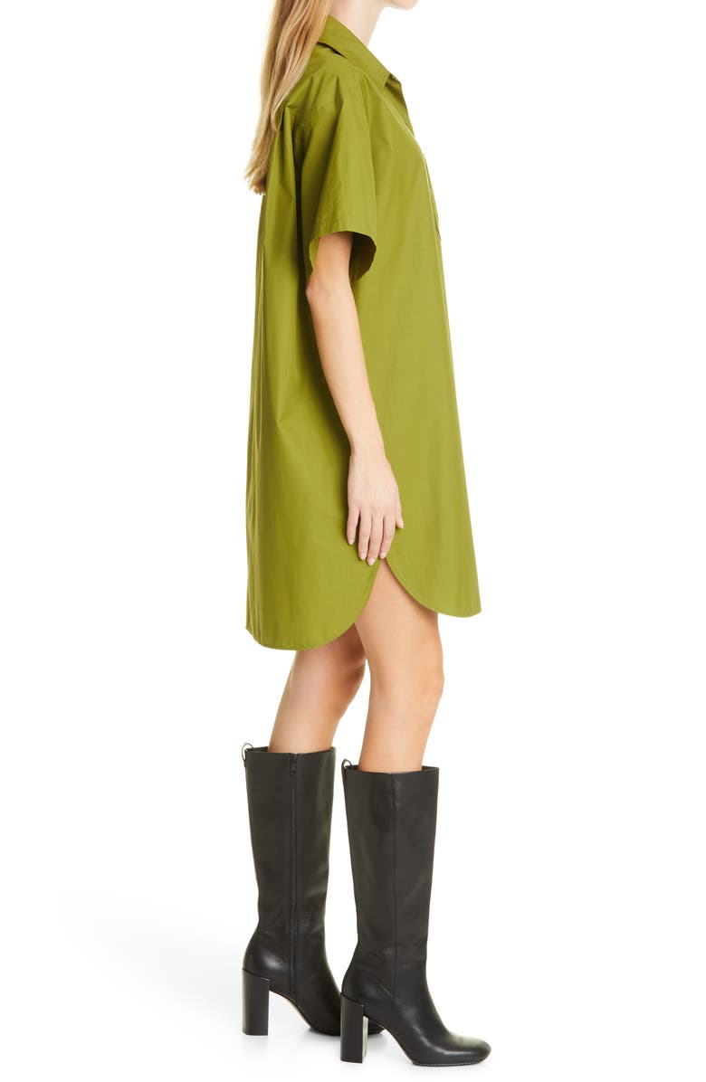 Max Mara Olive Green Cotton Shirtdress, Alternate, color, 