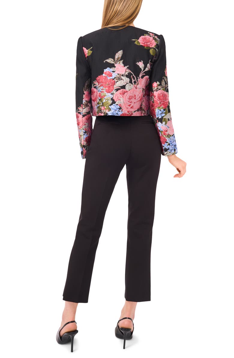 Ted Baker Floral Jacquard Crop Jacket, Alternate, color, Rich Black