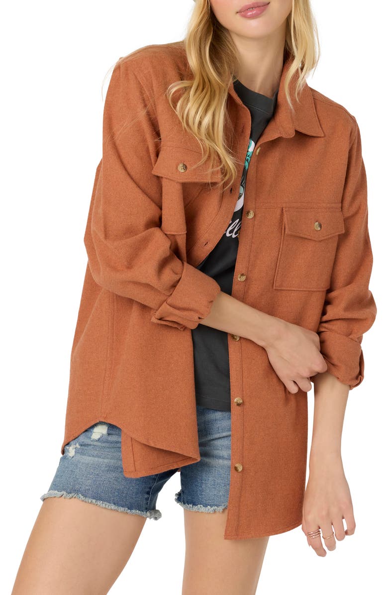 O'Neill Brooks Oversize Cotton Flannel Button-Up Shirt, Main, color, 