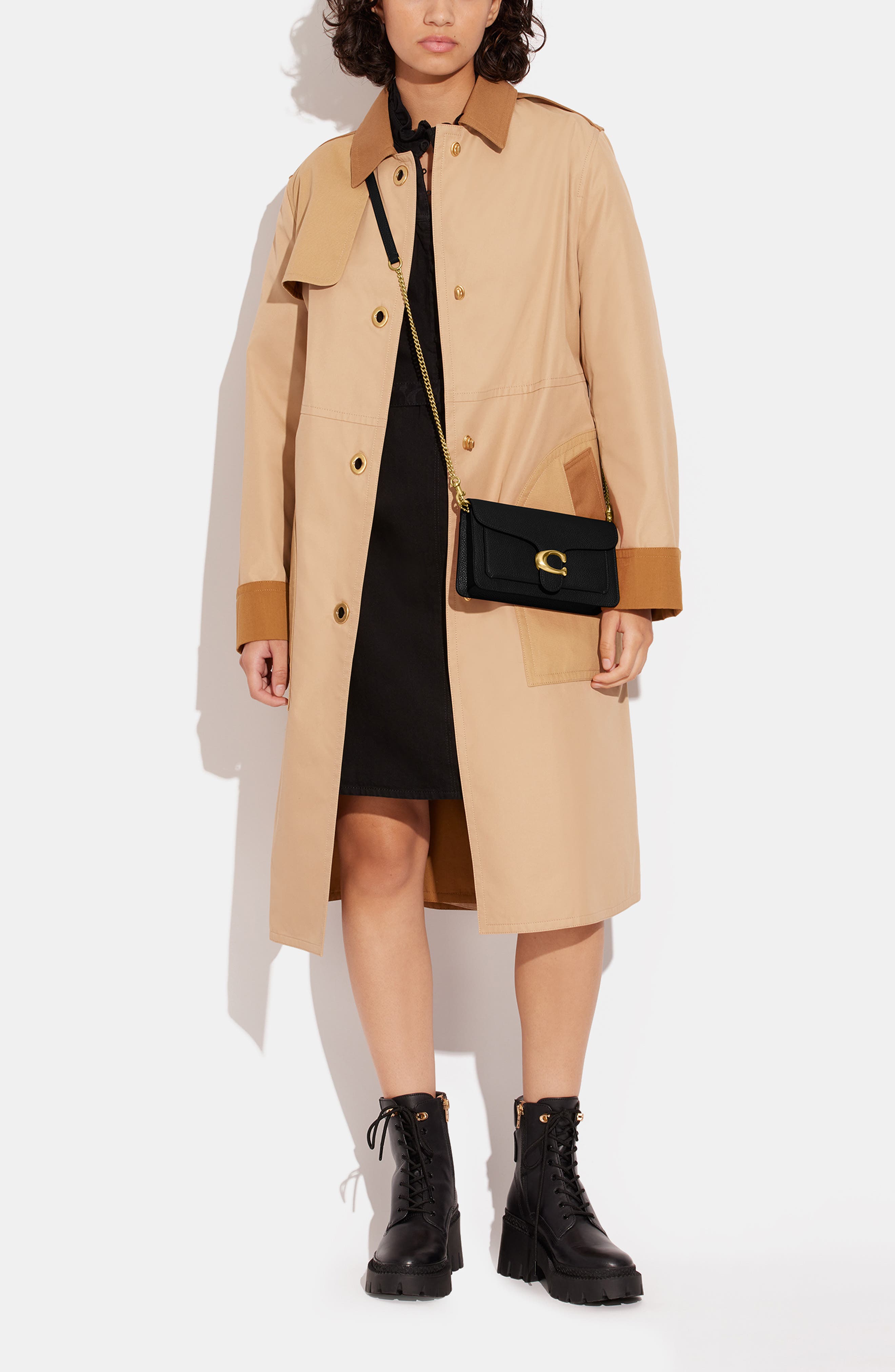 COACH Tabby Chain Clutch, Alternate, color, B4/ Black