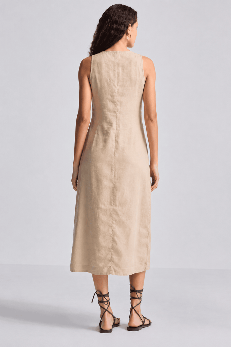 Straight Dress with Front Slit, Alternate, color, Neutral Beige