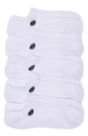 Shop Z By Zella 5-pack No-show Sport Liner Socks In White
